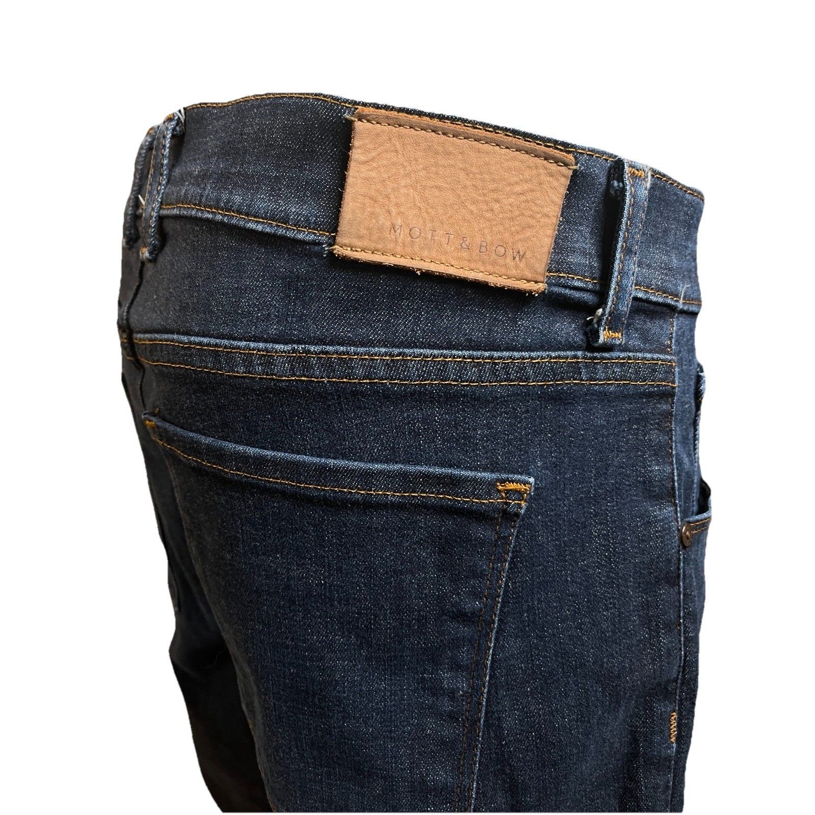 Mott & Bow Straight Leg Jeans Men 36x26 (Hemmed) Dark Wash Stretch Denim Cotton — image 8 of 8